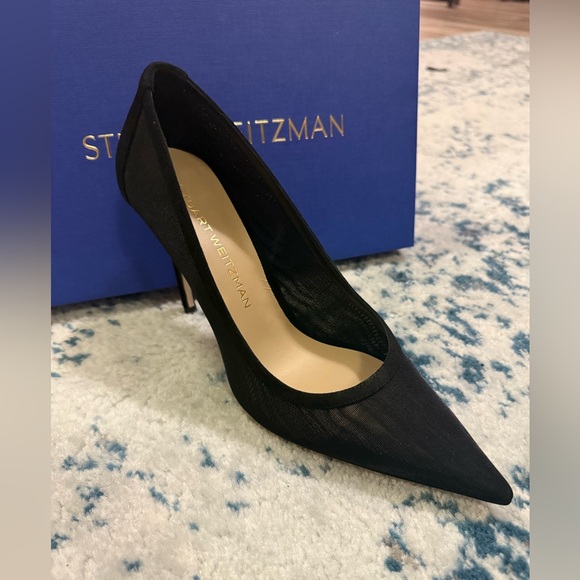 Stuart Weitzman Stuart 100 Pump NWT Sz 9.5 Black Mesh - Picture 3 of 8